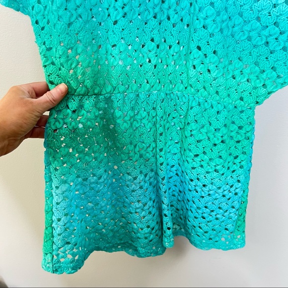 ELIF For Jordan Taylor ombré crochet peacock romper cover up - Picture 6 of 6